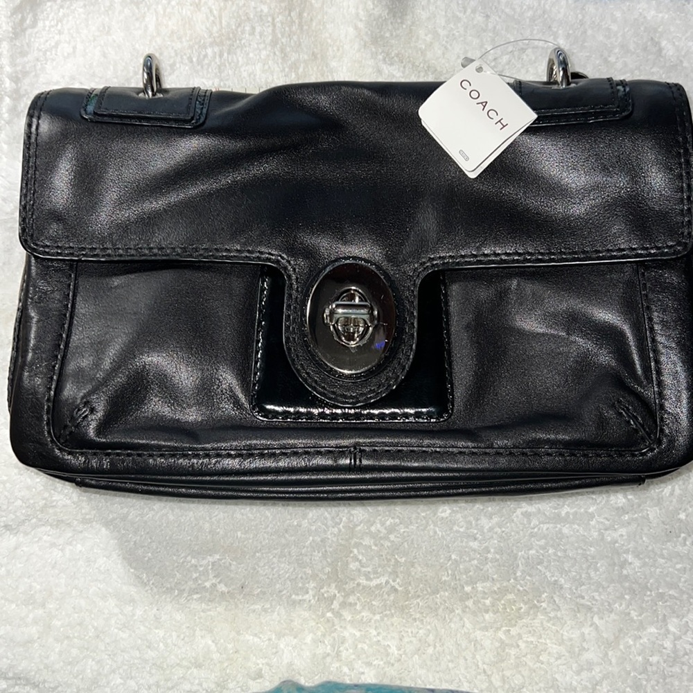 NWT Coach Black Leather Bag.